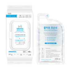 물따로 오리지날 유아 건티슈 캡형 40매 + 초순수 250ml 세트, 24세트