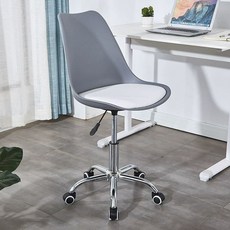 회전 팔걸이없는의자 사무실 컴퓨터책상의자 높낮이조절 모던심플 없음 사장님, 팔걸이 없이, 튤립 그레이 + 화이트 패드