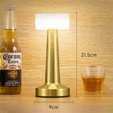 有感選物 台灣現貨 可蓄電三段調光復古小檯燈 - 觸控床頭燈 餐桌氣氛燈 酒吧交換禮物, J.孤影-金色