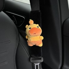 水豚嚕嚕 汽車安全帶護肩套, 不屑嚕嚕-黑絨護肩 無規格, 1個