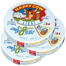 (무료배송)해피카우 라이트 저지방 8포션 치즈 140g X 3개, 단품