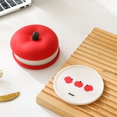 [당일출고] 실리콘 사과 컵 받침대 5p세트 티코스터 주방잡화 티매트, 5개 한세트, 1개
