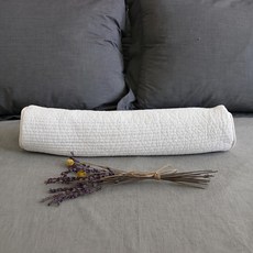 뽐에떼 줄누비 원통 경추베개, 화이트, 1개