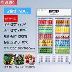 업소용 음료수 냉장고 식당 진열 카페 양문형 쇼케이스 다이아알엔에프 우성 음료 냉장 주류, 9 블루 화이트 900L (직냉식)