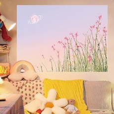 療癒系風景 牆壁貼紙 臥室裝飾畫 自黏油畫海報, WHQT507,橫120cm* 高90cm