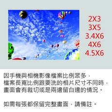 柯達 小尺寸照片沖印服務 (2x3 3x5 3.4x6 4x6 4.5x6 吋) HD高解析度輸出, 1個, 2x3光面,滿版