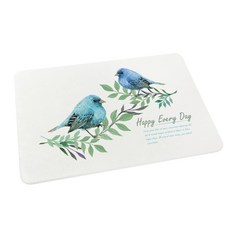 自創彩繪系列 硬式珪藻土地墊 60x40x0.9 硅藻土腳踏墊 MIT台灣製 防潮 矽藻土MK2612, 1個, 花香鳥語,二入