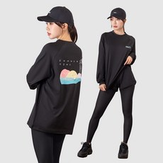 여자 루즈핏 래쉬가드 상의 + 반바지 레깅스 하의 수영복 비치웨어 세트