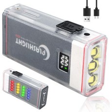 1500루멘 EDC 손전등 LED 소형 초슬림 평면형 타입C 충전식 미니 IPX4 방수 캠핑용 포켓 클립 전술 비상용, S-M18