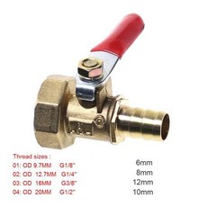 파이프 조인트 바브 호스 물 볼 1 연료 개 용 4-12mm 밸브 스트레이트 황동 1/8 암나사 ``1/2``1/4 오일 ``수나사, B, 8mm, 1/4", 1개