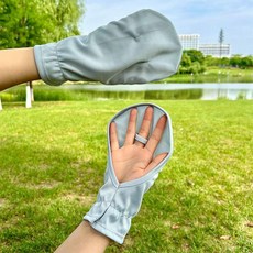 薄款透氣防曬手套女士夏季短款開車寬鬆防紫外線遮陽戶外騎行露指 副廠商品, 藍色 發發, 1個
