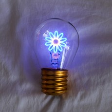 알파이즈 충전식 LED 전구모양 무드등, 블루데이지