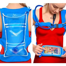 HydraTOUCH 터치 4L 러닝 하이드레이션 백팩 조끼 - 1.4kg50온스 물주머니 저장소 및 터치 스크린 레디 폰 포켓 포함 - 반사 및 방수 - 트레일 러닝 마라톤, 로열 블루