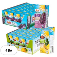 돌 스위티오 파인애플 주스 120ml 2p + 과즙 주스 포도 120ml 2p, 6세트