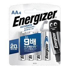 에너자이저 얼티메이트 건전지 AA 카드 포장, 2개, 4개입
