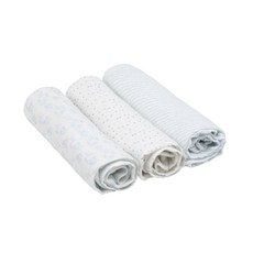 德國 LASSIG 超柔手感竹纖維紗布包巾3入-水藍點點【金寶貝】