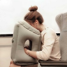 비행기 수면 베개 목받침 에어 쿠션 낮잠 기내용 여행용 좌석 그레이 S 사이즈, 더블 레이어 그레이 S 사이즈