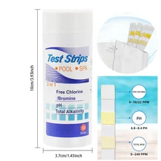 PH 시험지 수영장 7 인 1 물 테스트 고정밀 다목적 염소 브롬 풀 도구 50 개, 01 50pcs per Bottle, 01 빠른  Mainland