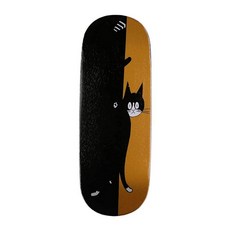 노아우드 핑거보드 데크(12.0 짧은 코 꼬리) 핑거 스케이트보드 데크(트럭이 없는 데크만 있음)(서프), Black Cat I