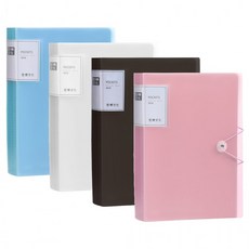 컬러 A4 클리어 파일 60매 버클잠금, 1개, 화이트(d)