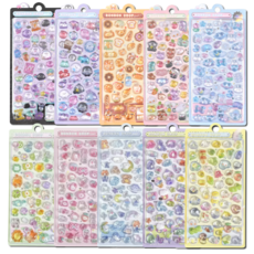 깔끔조아 3D 입체 다꾸 폰꾸 스티커, 10개, 혼합색상