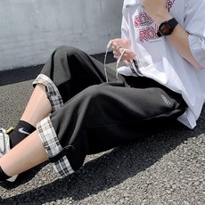 港風寬鬆休閒七分褲 男款透氣運動中褲