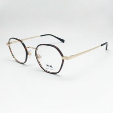 NEW. POLLOCK C2 玳瑁色六角形鏡框 鈦金屬金色鏡腳, 1個