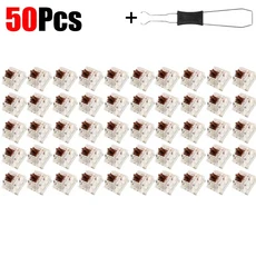 100/1Pcs 3핀 기계식 키보드 스위치 맞춤형 핫스왑 가능 크로스 스템 블루 레드 브라운 호환, 02 50Pcs Brown