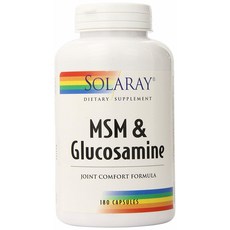 SOLARAY MSM氨基葡萄糖膠囊, 1個, 180 件