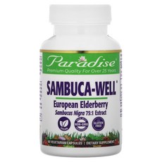 Paradise Herbs Sambuca-Well 유럽산 엘더베리 250mg 베지 캡슐 60정, ParadiseHerbsSambucaWell유럽산엘더베, 1개