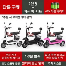 삼륜 스쿠터 전동스쿠터 전기 전동차 노인 어르신 전동 오토바이, 48V, 싱글2인승48V리튬25A100km