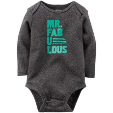 Carter's 남아용 슬로건 바디수트 실내 우주복 (영아용) - 미스터 패뷸러스 - 12개월용100336