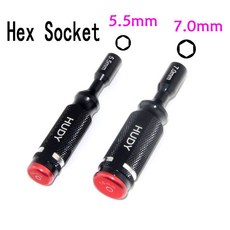 HUDY 육각 머리 너트 드라이버 RC Quadcopter 헬리콥터 자동차 레이싱 드론 보트 용 5.5mm 7.0mm 육각 드라이버 수리 도구 키트, [03] Hex 5.5 and 7mm, 한개옵션1