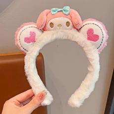 쿠로미 머리띠 귀여운 캐릭터 머리악세사리 폭신폭신 마이멜로디 시나모롤 폼폼푸린, 1개, 핑크(My Melody)