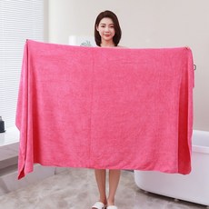 HARANG 비치 가운 수영 타월 해변 서핑 다이빙 워터파크 다이빙 물놀이 코튼 대형 타올, 80x180cm, 다크 핑크, 1개