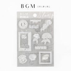 【莫莫日貨】日本進口 BGM 水晶印章 懷舊郵票系列 透明印章組 手帳裝飾 精緻日系風格, 1個
