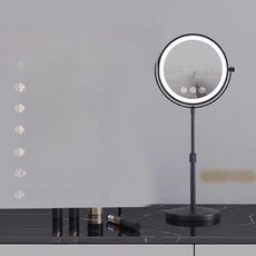 높이조절거울 확대거울 LED 화장대 조명 책상 USB, 1단계 블랙 22cm 3 라이트 메모리 5000mAh