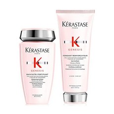 KÉRASTASE 케라스타즈 제네시스 너트리-포티파이언트 샴푸 폰단트 렌포르카터 컨디셔너 세트 약한 모발 또는 손상된 모발을 위한 항파손 및 강화 모든 타입에 영양 공급 수분, KÉRASTASE 케라스타즈 제네시스 너트리-포티파이, 1개