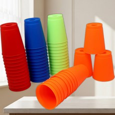 스포츠 스태킹컵 12입 스피드 두뇌개발 향상 어린이 아이들집중훈련, 레드