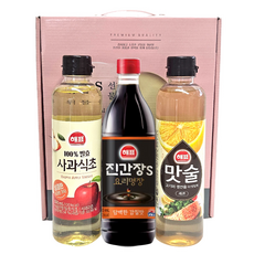진 간장 사과 식초 맛술 명절 직원 거래처 선물 세트, 1개, 1ml