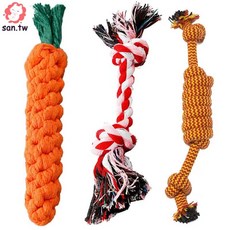快樂萌寵 寵物棉繩玩具 狗狗磨牙耐咬繩結玩具, 1個, 随机赠送