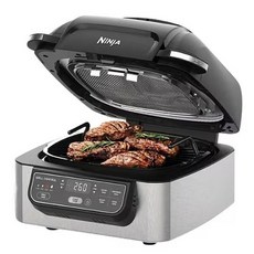 닌자 그릴 에어프라이어, 블랙 + 메탈, AG301KR-BK