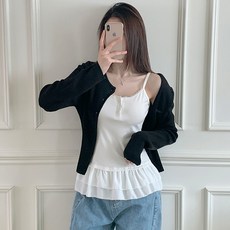 [수앤수]레닛 헨리넥 레이스 프릴 나시 원피스 (26C036)