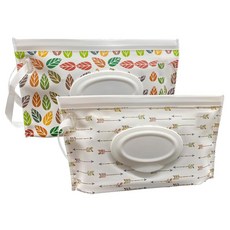 VOONGOR 아기 물티슈 디스펜서 2팩 재사용 가능한 여행용 물티슈 케이스 휴대용 리필 가능한 아기 물티슈 홀더 물티슈 용기 여행 및 가정용, VOONGOR 아기 물티슈 디스펜서, 2팩 재사용 가능