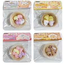 토이즈데이 아가둥지 애니멀 말랑이 스퀴시 여아 어린이 단체 장난감 선물, 4개, 30g, 햄찌+삐약이+냥이+카피바라