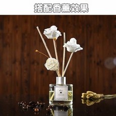 玫瑰花擴香棒 室內擴香花 4公分仿真玫瑰 擴香竹擺飾, 玫瑰花-約4公分(附原木色擴香棒)*1, 1個, 1