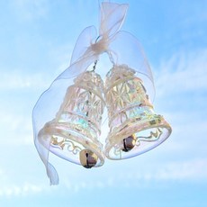 아트박스/에듀팜몰 크리스탈 오로라 오너먼트 종 벨 도어벨 크리스마스, 1개