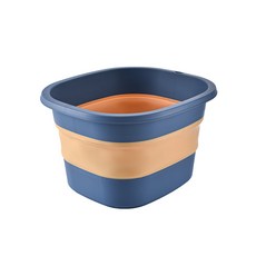 桃園出貨 旅行可攜式可摺疊泡腳桶 深桶過小腿 宿舍 家用過膝泡腳袋 保溫神器, 藍色, 1個