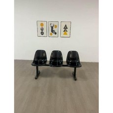 웨이팅의자 레트로 대기 체어 버스정류장 관람석 등받이, 블랙 3인용