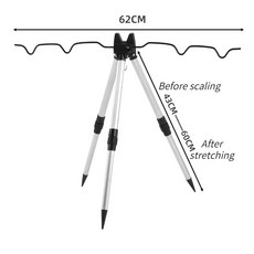 1개 낚시대 거치대 알루미늄 도구 텔레스코픽 합금 브래킷 삽입 삼각형 낚시 장거리 지면, 1pc